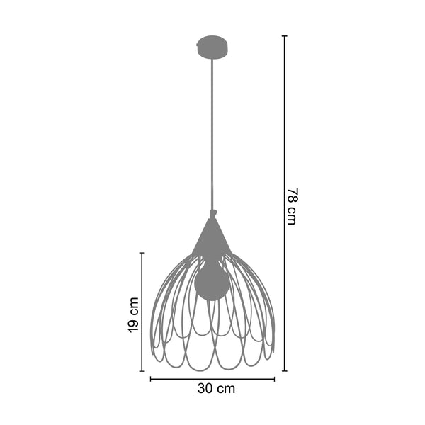 Suspension ROSA  30cm - 1 Lumière