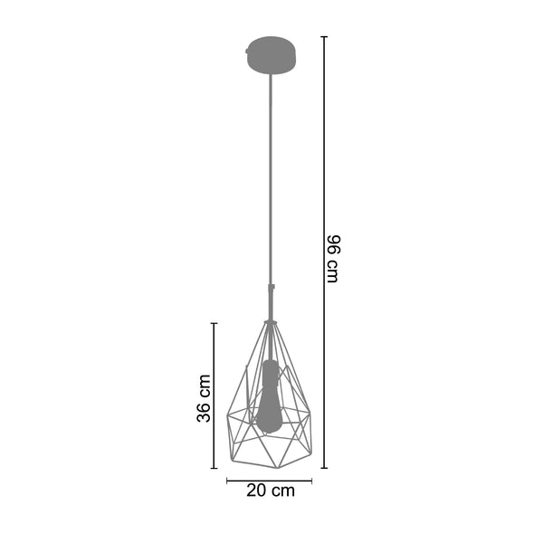 Suspension PYRAMIDAL  20cm - 1 Lumière