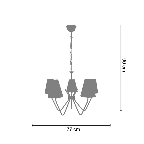 <transcy>Candeeiro de Teto ACTUELLE  46cm - 5 Luz - SKU 20965</transcy>