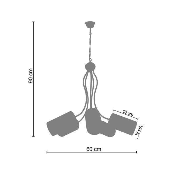 <transcy>Candeeiro de Teto ACTUELLE  46cm - 5 Luz - SKU 20965</transcy>