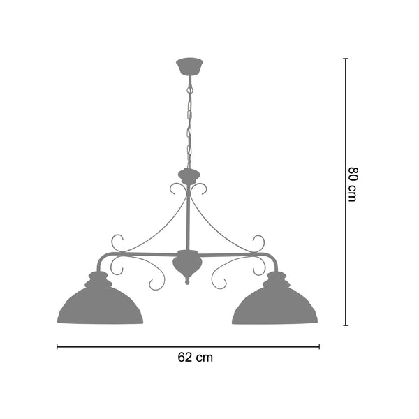 Lustre PAYS DE L'ADOUR  62cm - 2 Lumières