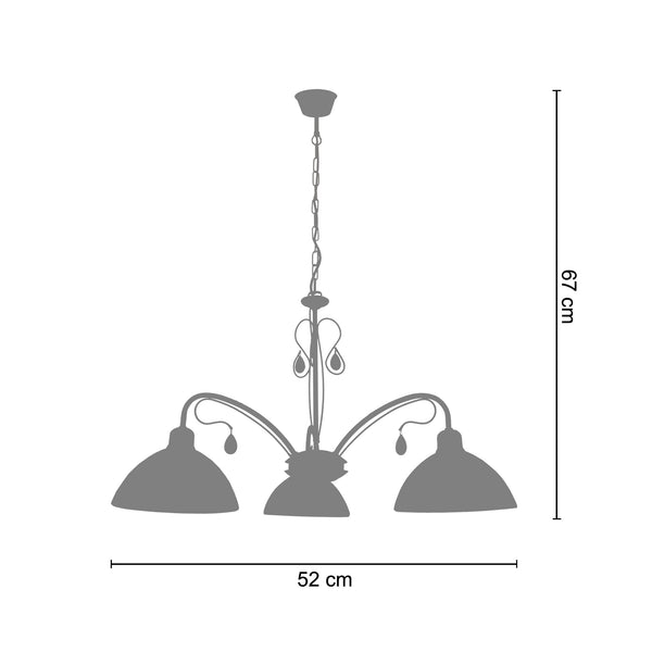 Lustre BOURGOGNE  52cm - 3 Lumières