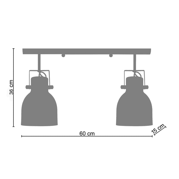 <transcy>Candeeiro de Teto CARLSON B  60cm - 2 Luz </transcy>