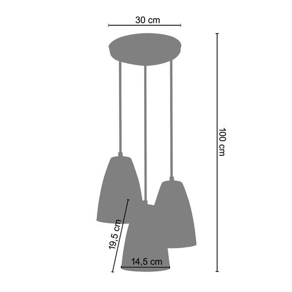 <transcy>Candeeiro de Teto LARSEN  30cm - 3 Luz </transcy>