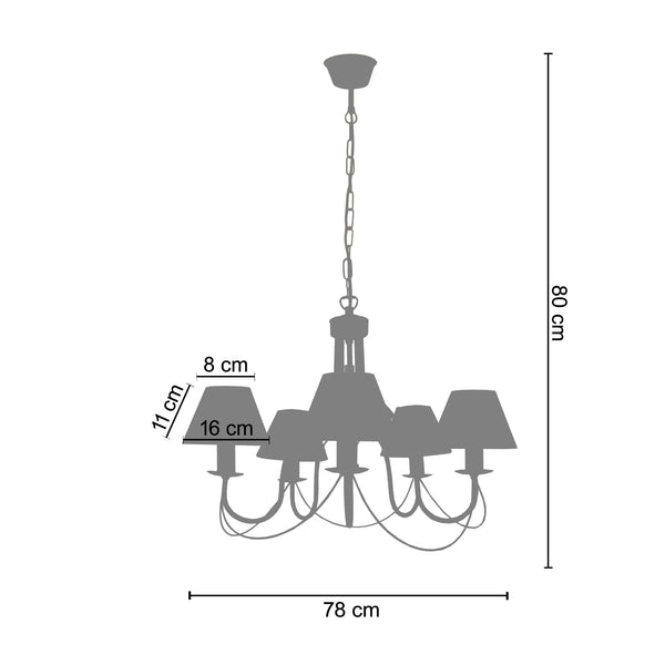 Lustre PROVENÇALE  78cm - 5 Lumières