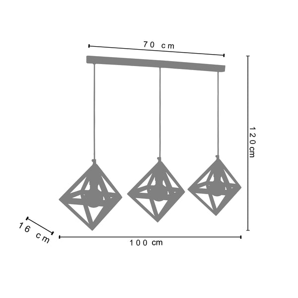 Lustre OCTAÈDRE B 40cm - 3 Lumières