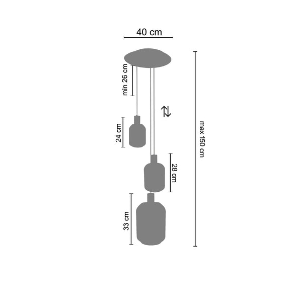 <transcy>Candeeiro de Teto KNUDSEN  30cm - 3 Luz </transcy>