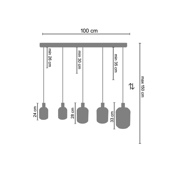 <transcy>Candeeiro de Teto ACTUELLE  60cm - 3 Luzes </transcy>