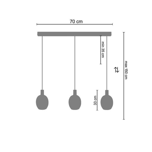 <transcy>Candeeiro de Teto ACTUELLE  60cm - 3 Luzes </transcy>