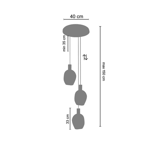 <transcy>Candeeiro de Teto KNUDSEN  30cm - 3 Luz </transcy>