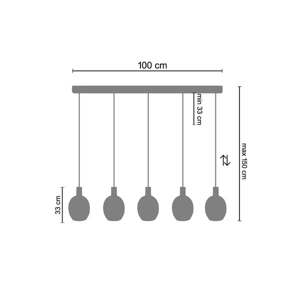 Lustre VINGOLF  100 cm - 5 Lumières