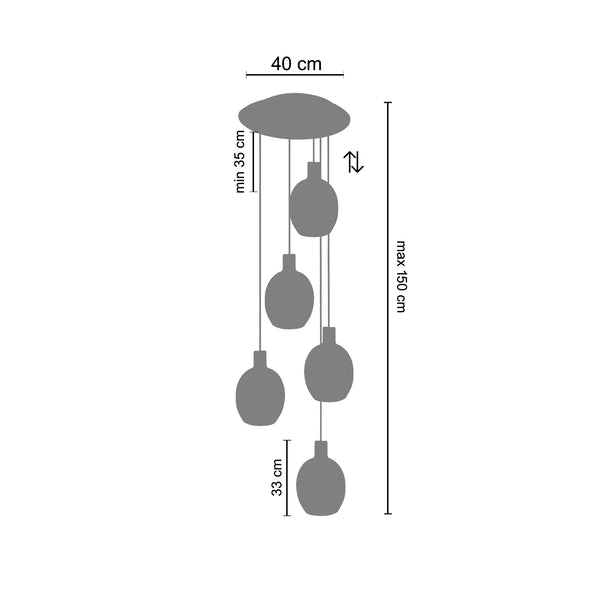 Lustre VINGOLF  100 cm - 5 Lumiéres