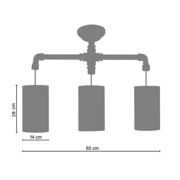 Plafonnier HYDRAULIK 65cm - 3 Lumières