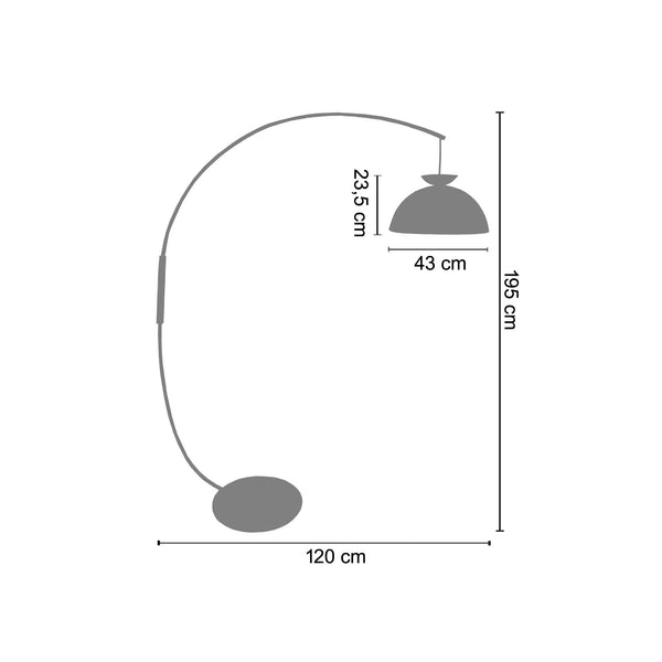 Lampadaire  AGATA CURVE 43 cm - 1 Lumière