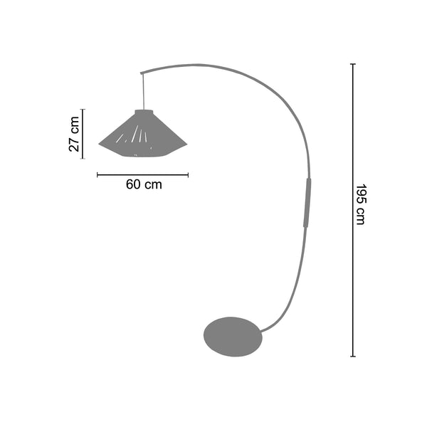 Lampadaire DOMINIC CURVE  - 1 Lumière