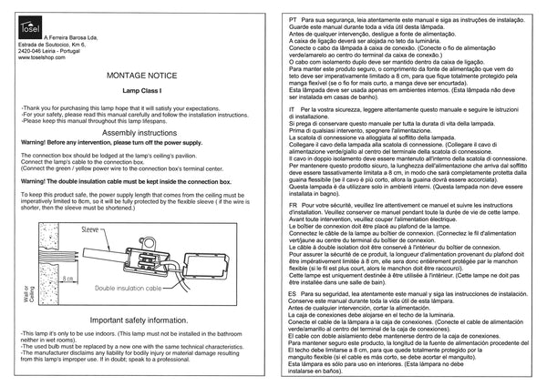 Suspension et plafon Instructions