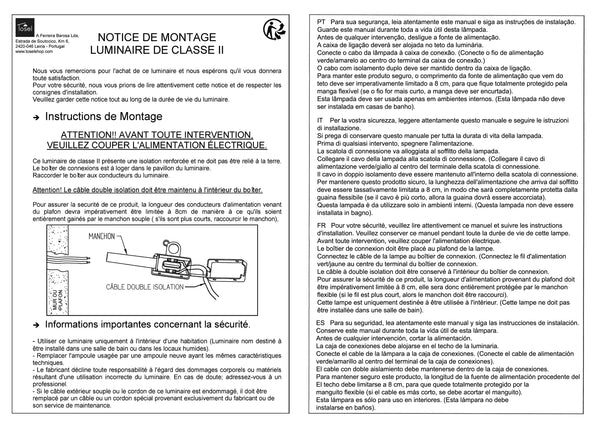 Suspension et plafon Instructions