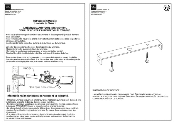 Suspension et plafon Instructions