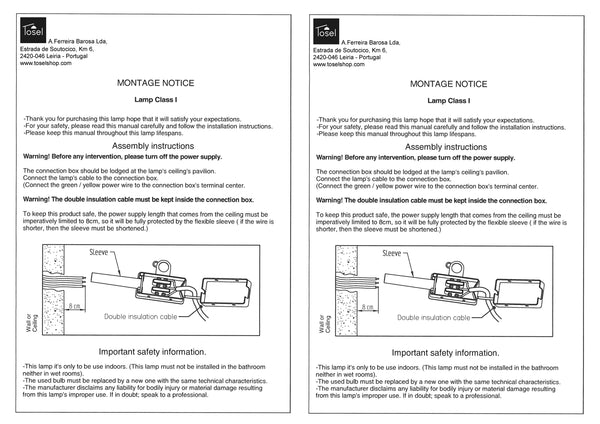 Suspension et plafon Instructions