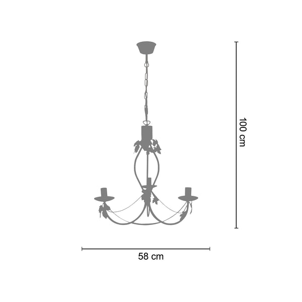 Lustre TOURS  58cm - 3 Lumière