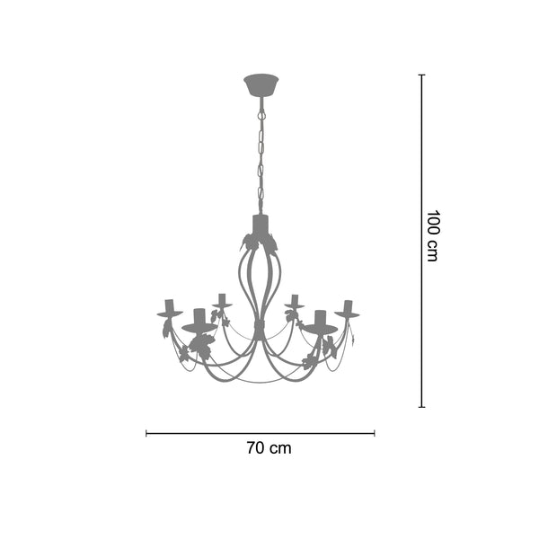 Lustre TOURS  70cm - 6 Lumière