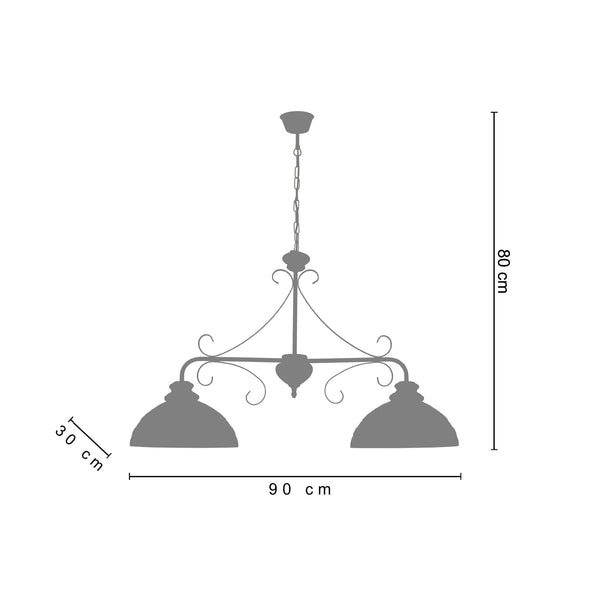 Lustre PAYS DE L'ADOUR  62cm - 2 Lumières