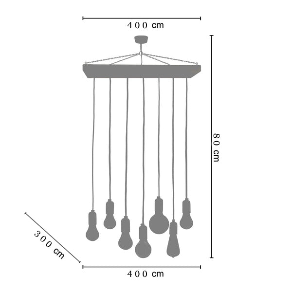 <transcy>Candeeiro de Teto TACKS 47cm - 7 Luzes </transcy>