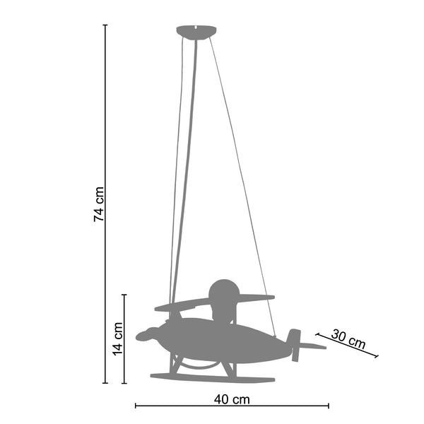 Suspension AVION 40cm - 1 Lumière