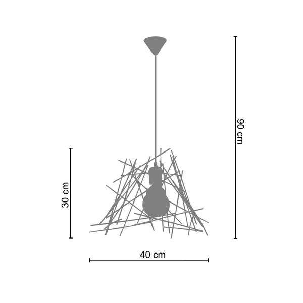 Suspension HEX.INCERTUS 40cm - 1 Lumière