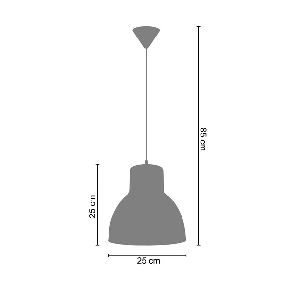 Suspension CLOCHE VERRE METAL 25cm - 1 Lumière