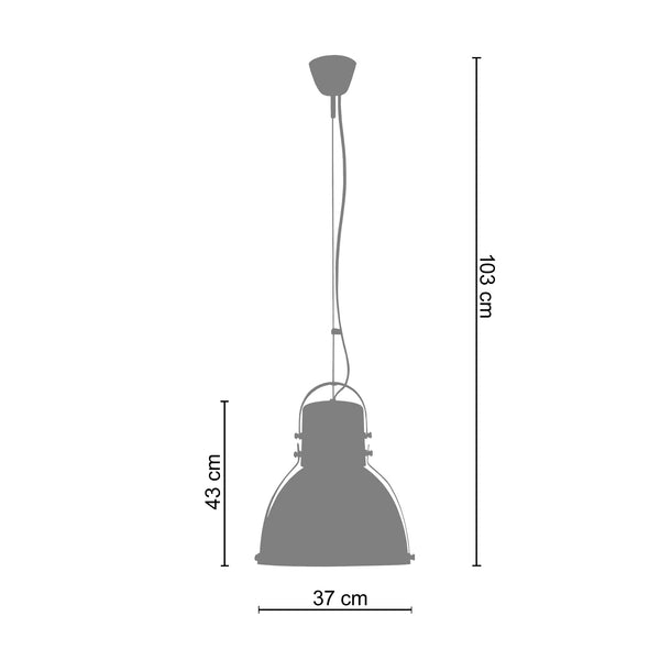 <tc>Suspensão METALIK 37cm - 1 Luz  </tc>