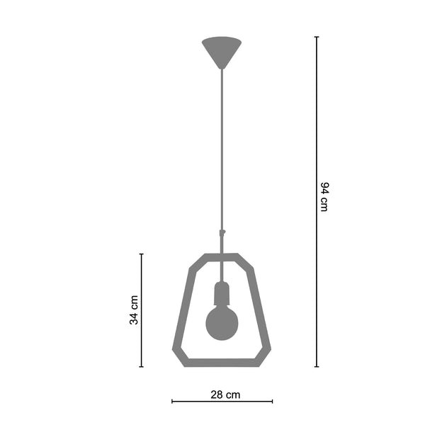 Suspension HASDEN 28cm - 1 Lumière