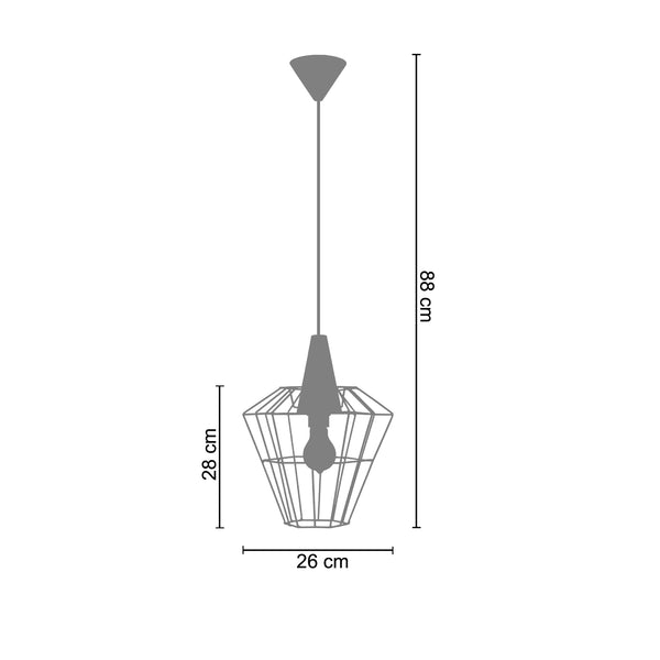 <tc>Suspensão TRIBERG  26cm - 1 Luz    </tc>