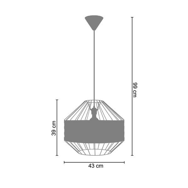 <transcy>Suspensão TRESSÉ-BHAMO C  43cm - 1 Luz</transcy>