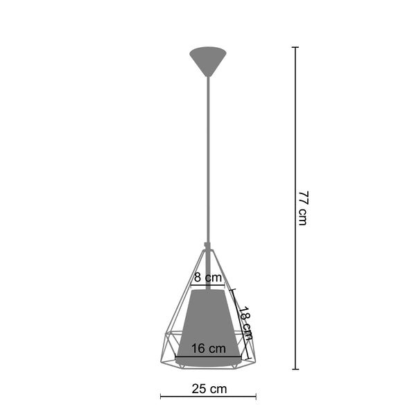 Suspension GALLIPOLI 25cm - 1 Lumière