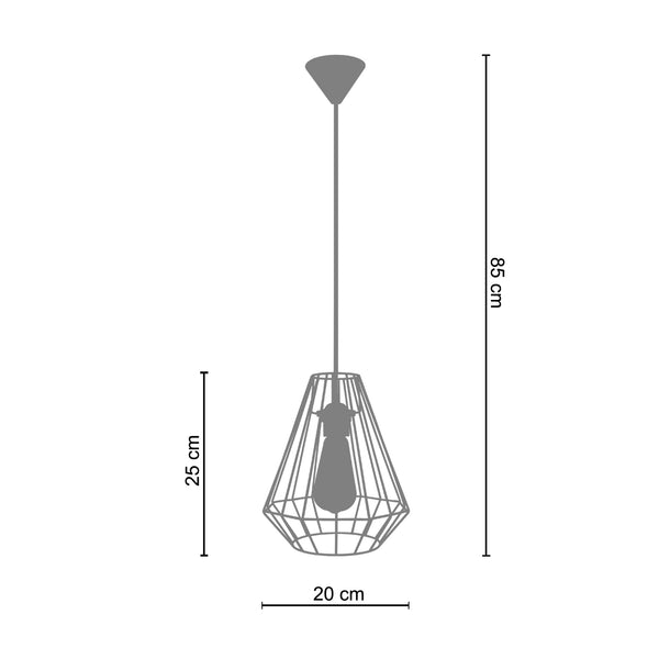 <transcy>Suspensão DIAMOND A  20cm - 1 Luz </transcy>