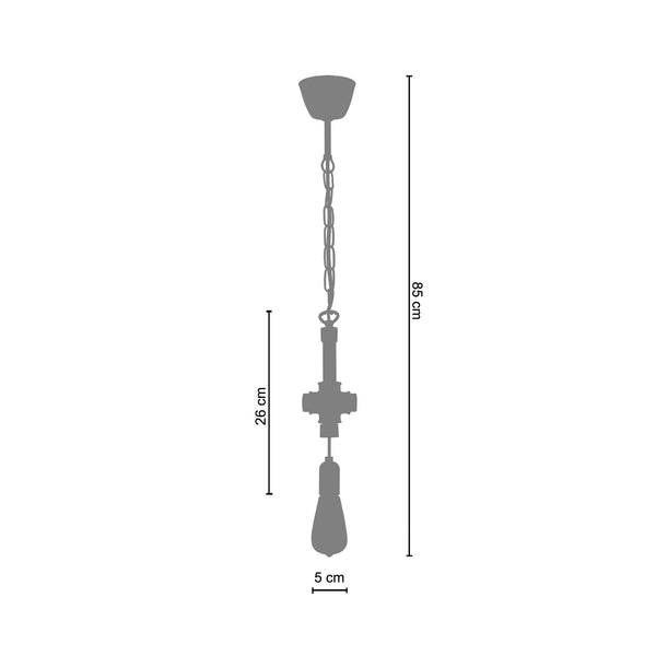 Suspension HYDRAULIK T 10cm - 1 Lumière