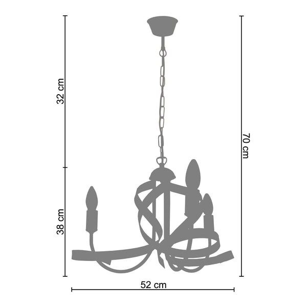 <tc>Candeeiro de Teto MONACO  52cm - 3 Luzes</tc>