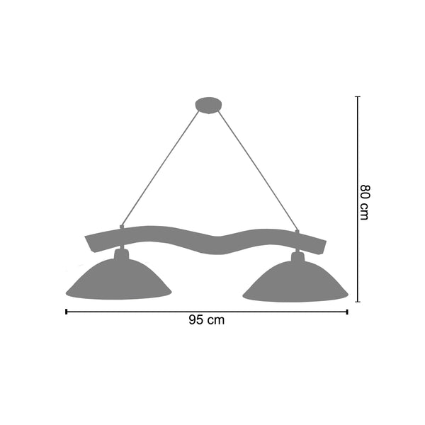 <tc>Candeeiro de Teto POUTRES  90cm - 2 Luzes </tc>