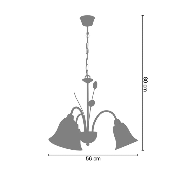 <transcy>Candeeiro de Teto LUSTRALIA   56cm - 3 Luz </transcy>