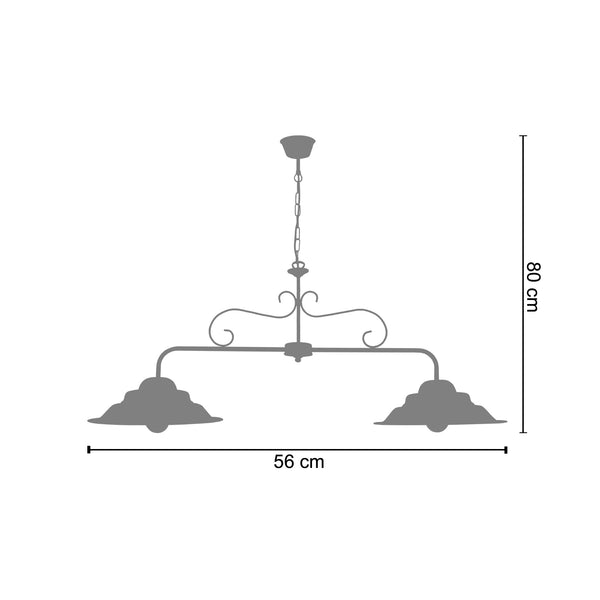 <transcy>Candeeiro de Teto ANVERS  56cm - 2 Luzes </transcy>