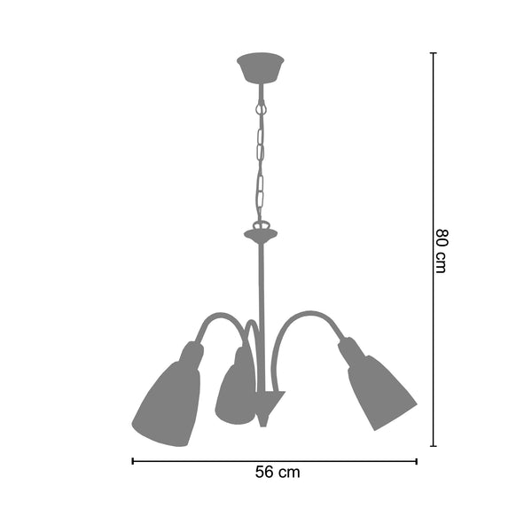 <transcy>Candeeiro de Teto LUSTRALIA  50cm - 3 Luz </transcy>