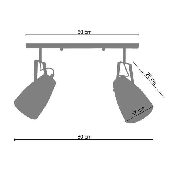 <tc>Candeeiro de Teto LARSEN  60cm - 2 Luzes</tc>