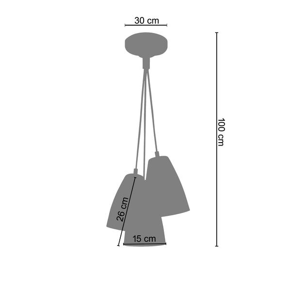 <tc>Candeeiro de Teto LARSEN  30cm - 3 Luzes</tc>