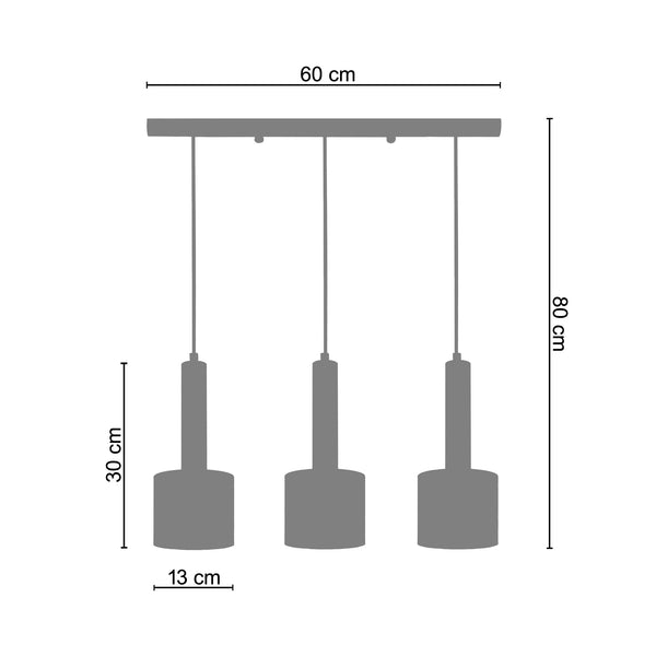 <tc>Candeeiro de Teto KNUDSEN  60cm - 3 Luzes</tc>