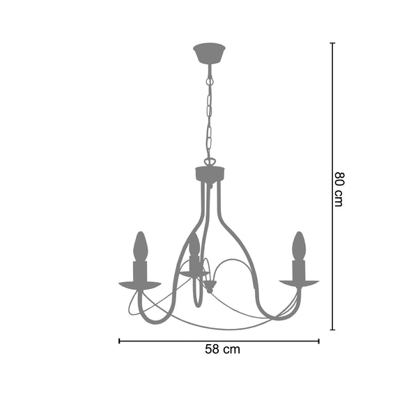 Lustre PROVENÇALE 58cm - 3 Lumières