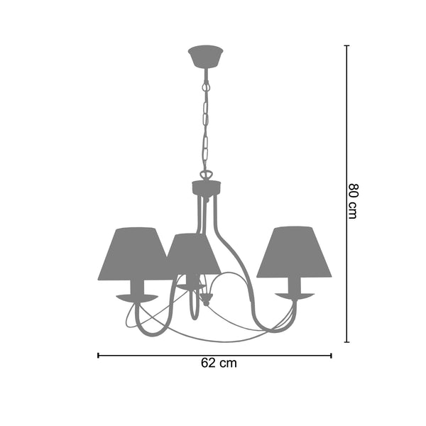 <tc>Candeeiro de Teto PROVENÇALE  62cm - 3 Luzes</tc>