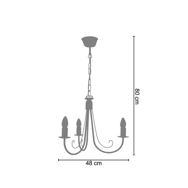 <tc>Candeeiro de Teto CÔTE D'IVOIRE  48cm - 3 Luz </tc>