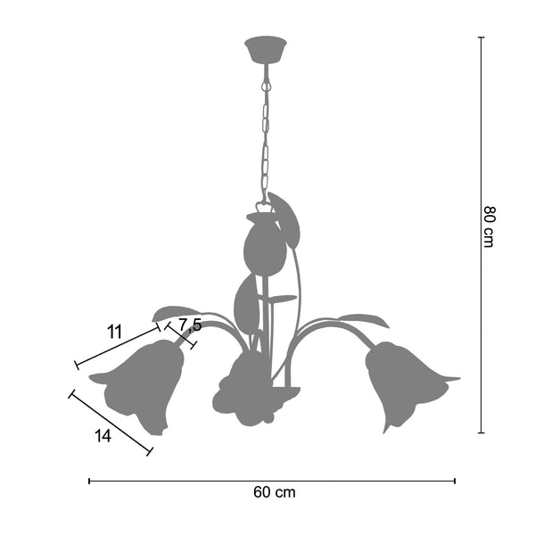 <transcy>Candeeiro de Teto EGLANTINE  60cm - 3 Luzes </transcy>