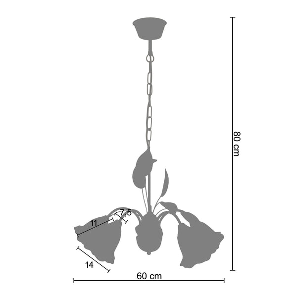 <transcy>Candeeiro de Teto EGLANTINE  60cm - 5 Luz </transcy>